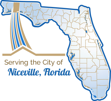 Map showing the location of Niceville in Florida.